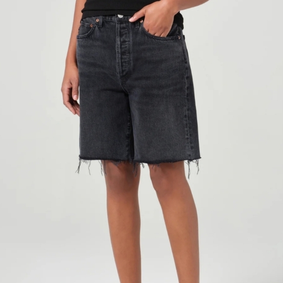 Agolde 90's Pinch Waist Short High Rise Straight Leg Jeans Size 24 - Picture 1 of 5
